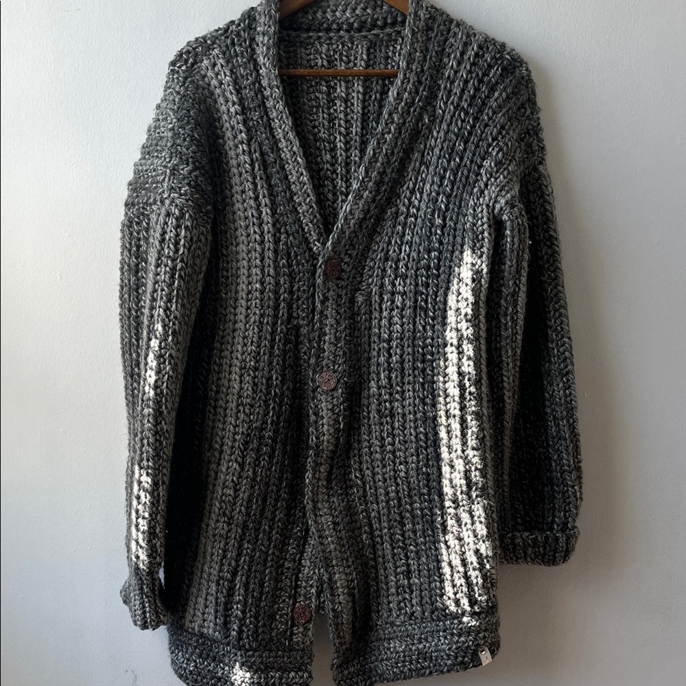 Men's Charcoal Cardigan Sweater